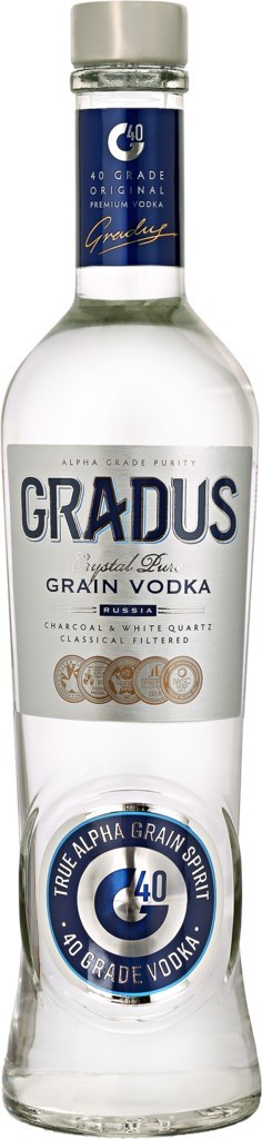 Водка GRADUS GRAIN 40% 0,5 л.